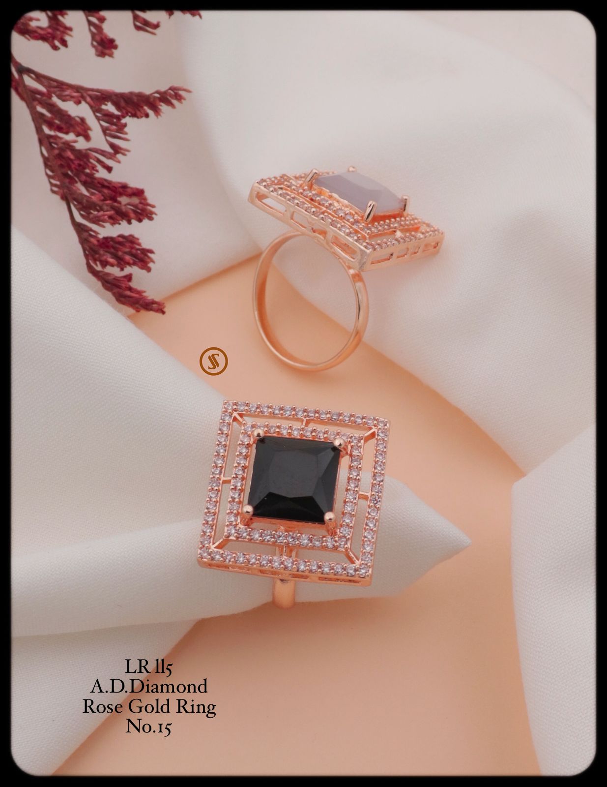 Lr Rose Gold And Silver Ad Diamond Ring Wholesalers In Delhi
